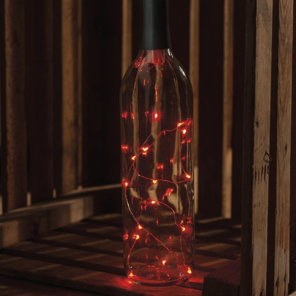 Red Wine Bottle LED Lights Light String AA Battery Operated Automatic Timer 6/18 - Picture 5 of 9